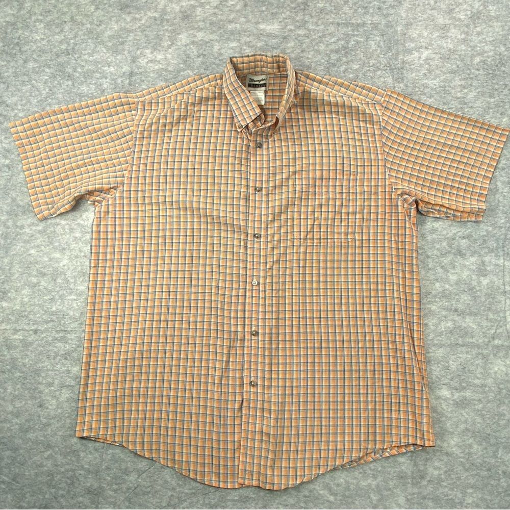 Wrangler Riatta Mens‎ Multicolored Tartan Plaid Short Sleeve Button Down Shirt